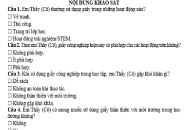 Học sinh khảo sát để lên ý tưởng hình thành đề tài nghiên cứu khoa học.